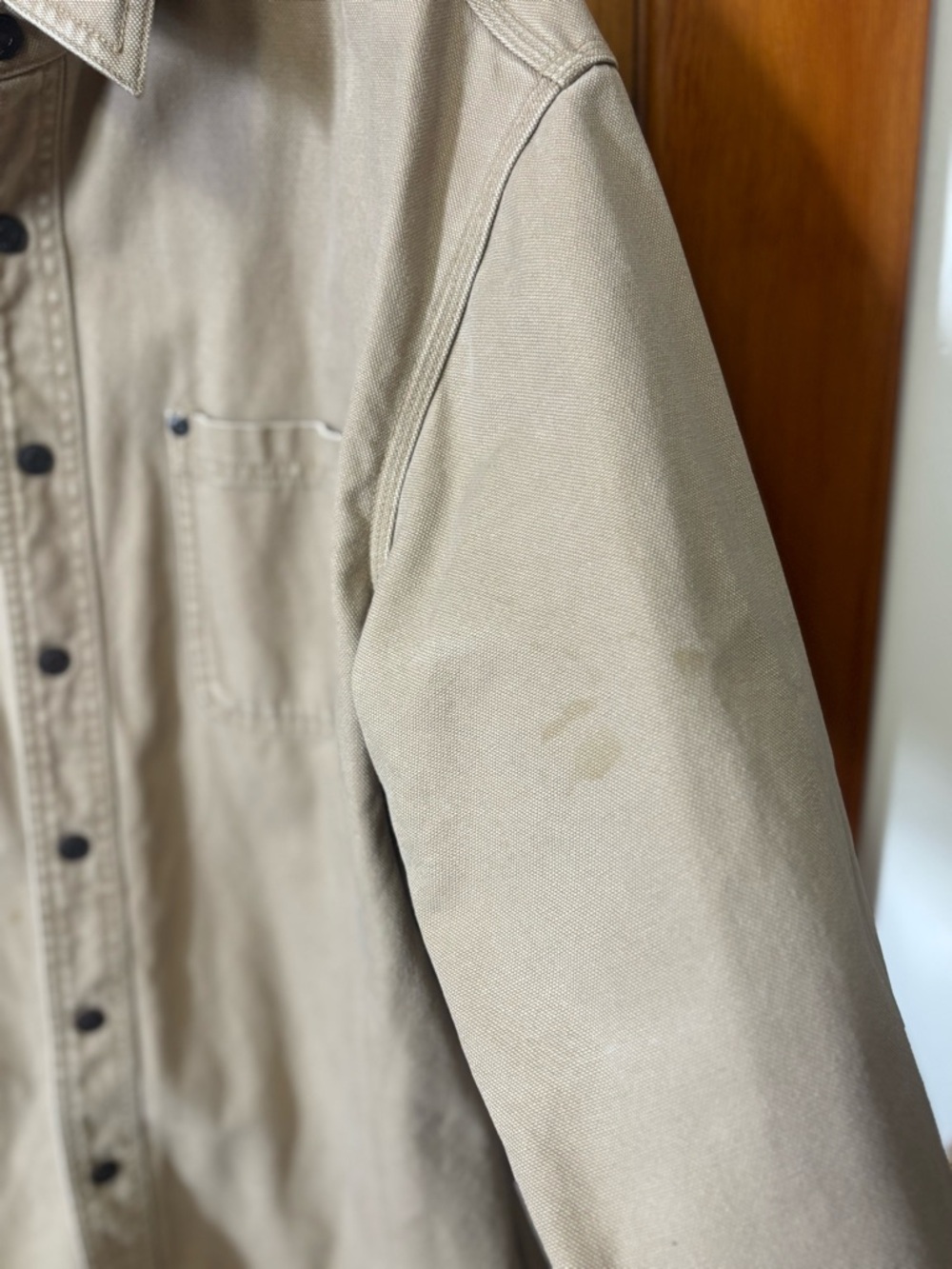 L.L.Bean Tan Canvas snap button Jacket - Picture 11 of 11